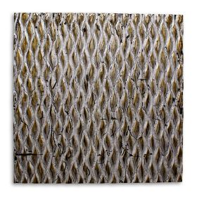 Raw Wood Look Silver Finish Square Wall Art