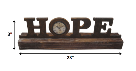 1" X 23" X 3" Brown Wood Decor  Clock