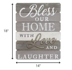 Bless Our Home Wood And Metal Wall Decor