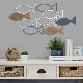 School Of Fish Metal And Wood Wall Decor