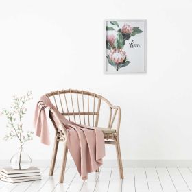 Pink Printed Flowers With Distressed White Frame