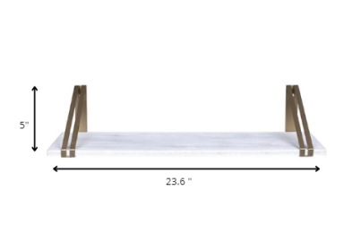 White And Gold Metal Wall Shelf