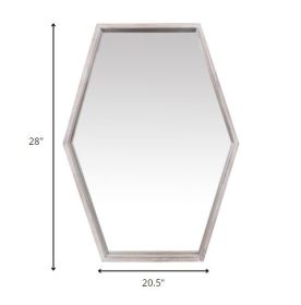 Wooden Hexagonal Wall Mirror